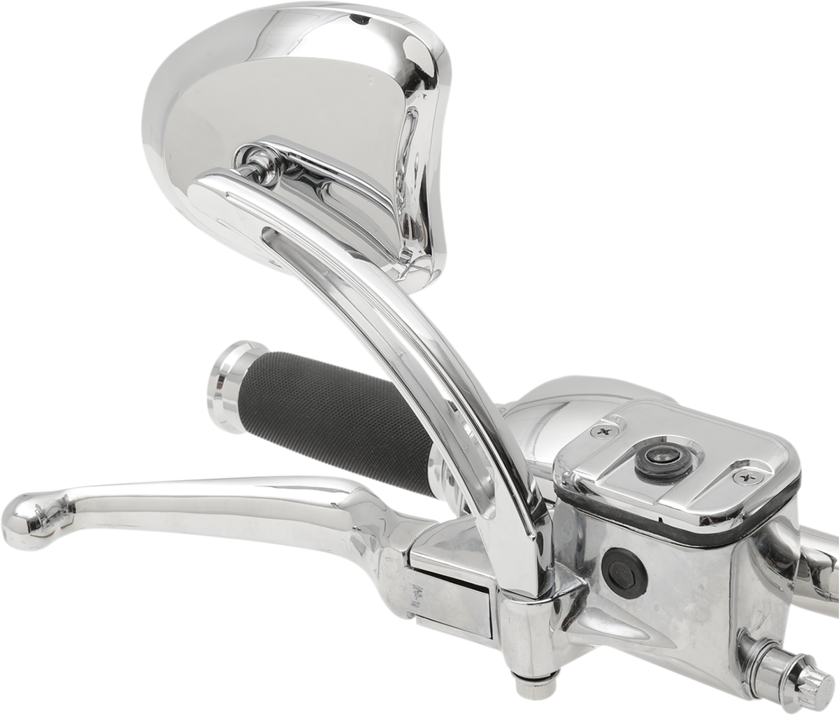 Drag Specialties Chrome Teardrop Slotted Handlebar Mirror Set Harley Davidson