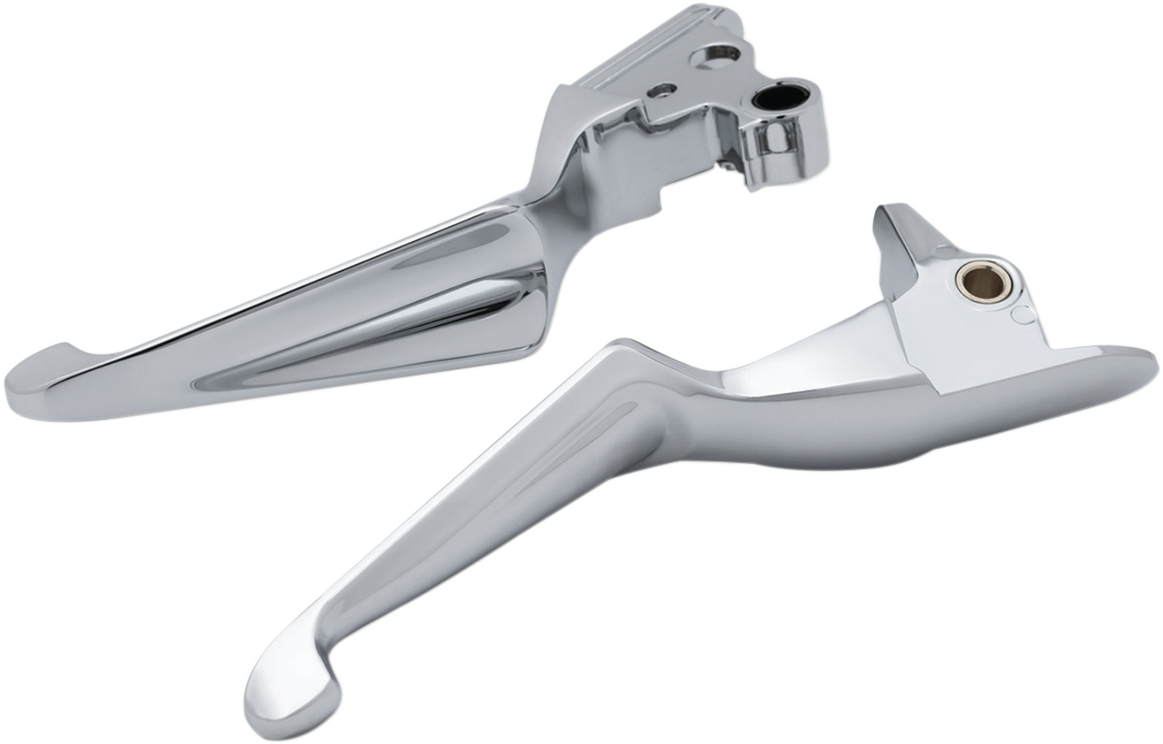 Kuryakyn 1837 Chrome Boss Blades Hand Brake Lever Set for 2015-17 Harley Softail