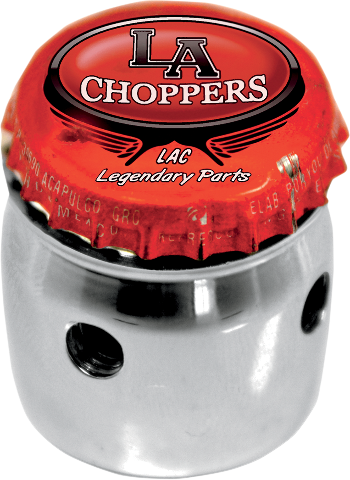 La Choppers Chrome Bottle Cap Choke Knob 90-06 Harley Dyna Touring Softail XL