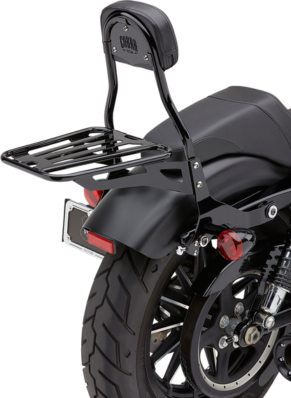 Cobra Black 14" Round Backrest Kit 2004-2019 Harley Sportster Iron Forty Eight