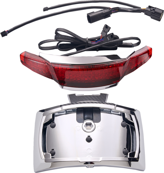 Ciro Latitude Chrome Taillight & License Plate Holder 2014-2024 Harley Touring