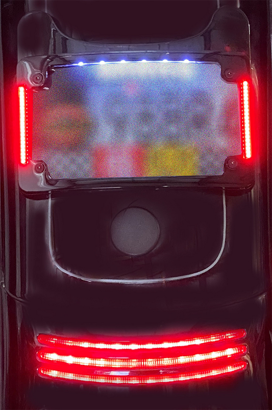 Custom Dynamics Black LED Motorcycle License Plate Frame 2014-24 Harley Touring