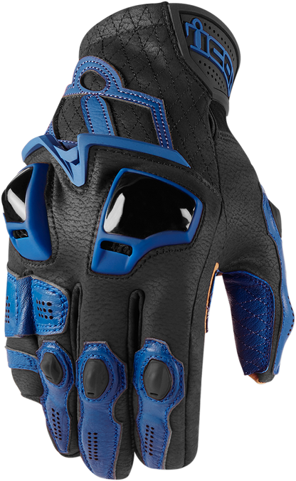 Icon Mens Hypersport Leather Dual Sport Motorcycle Riding Street Racing Gloves