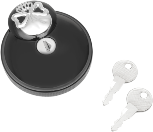Drag Specialties Black Vented Screw In Locking Skull Gas Cap 1993-2024 Harley