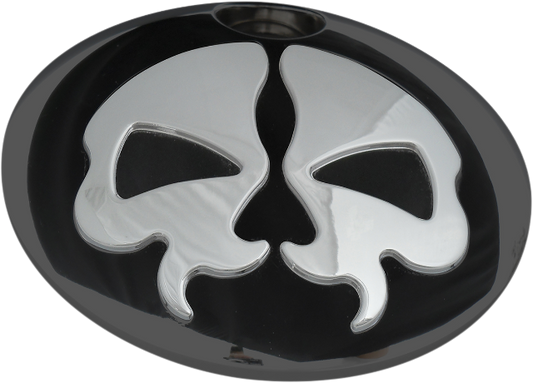 Drag Specialties Chrome Split Skull Gas Cap Door for 08-17 Harley Touring FLHX