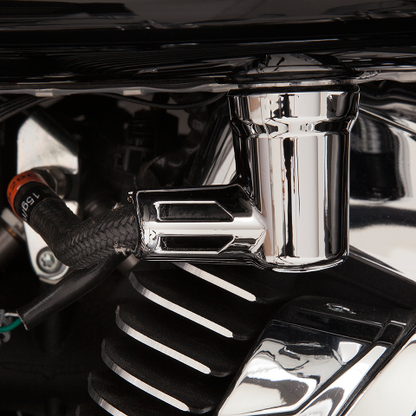 Ciro Chrome Motorcycle Fuel Line Fitting Cover 01-17 Harley Dyna Softail Touring