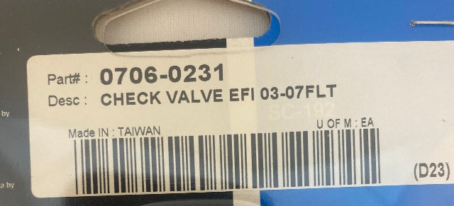 Drag Specialties EFI Fuel Check Valve for 2003-2007 Harley Touring Street Glide