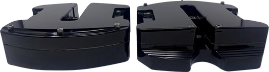 Covingtons Smooth Black Valve Cover Set 2017-2023 Harley Touring Softail M8