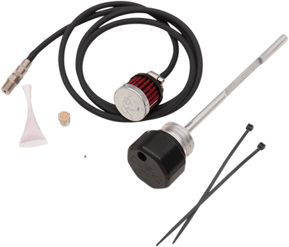 Feuling Black Vented Oil Dipstick Kit for 2017-2024 Harley Touring FLHR FLTRU