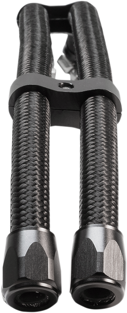 Jagg Black 3' Braided Textile Motorcycle Oil Line Upgrade Kit Harley Davidson