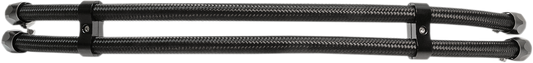 Jagg Black 3' Braided Textile Motorcycle Oil Line Upgrade Kit Harley Davidson