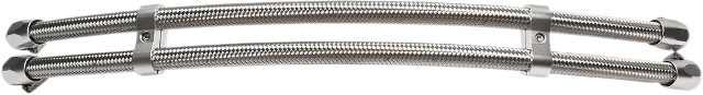 Jagg 3" Chrome Motorcycle Braided Oil Temp Reducer Line Kit for Harley Davidson