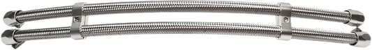 Jagg 3" Chrome Motorcycle Braided Oil Temp Reducer Line Kit for Harley Davidson