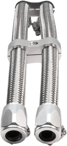 Jagg 3" Chrome Motorcycle Braided Oil Temp Reducer Line Kit for Harley Davidson