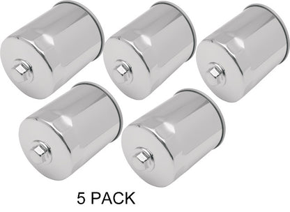Drag Specialties 5 Chrome Oil Filter W/ Nut fits 1980-21 Harley Touring Softail