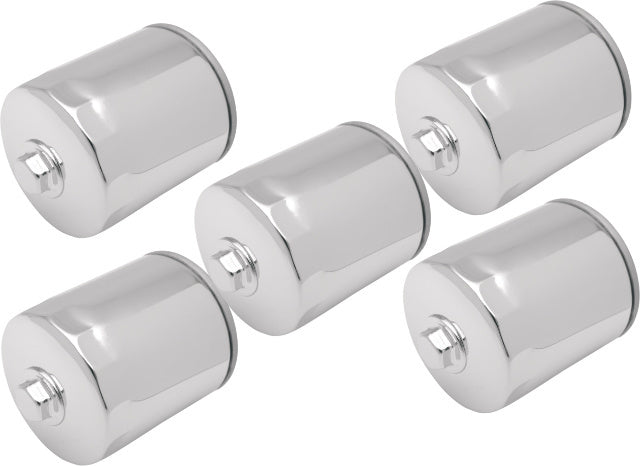 Drag Specialties Chrome 5 Pack Oil filter w/ Nut for 1999-21 Harley Dyna Touring