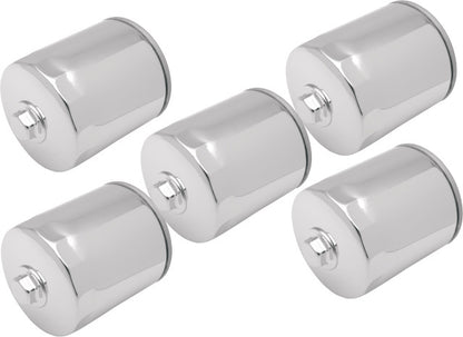 Drag Specialties Chrome 5 Pack Oil filter w/ Nut for 1999-21 Harley Dyna Touring