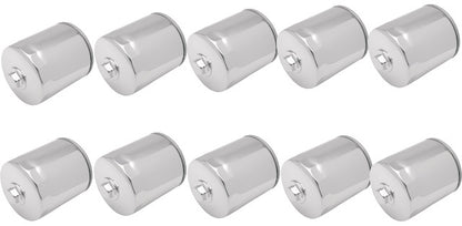 Drag Specialties Chrome 10 Pack Oil filter with Nut for 1999-21 Harley Dyna FLHX