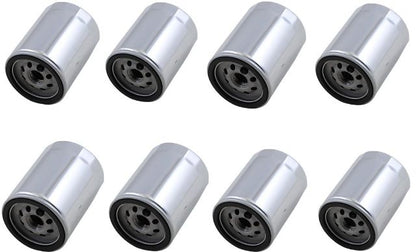 Drag Specialties 8 Pack Chrome Oil Filters 17-23 Harley M8 Touring Softail FLHX