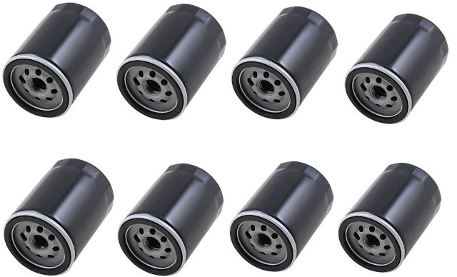 Drag Specialties 8 Pack Black Oil Filters 2017-2024 Harley M8 Touring Softail