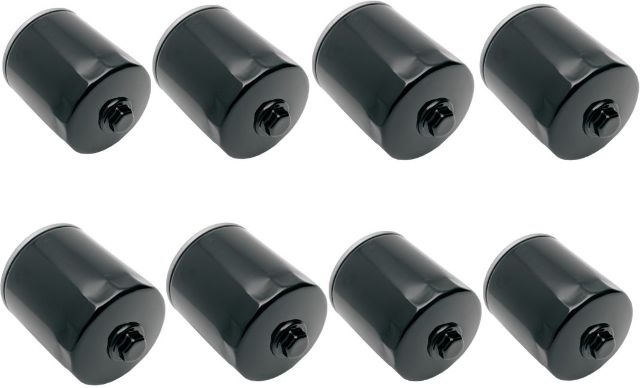 Drag Specialties 8 Pack Black Oil Filters with nut 2017-2023 Harley M8 Touring