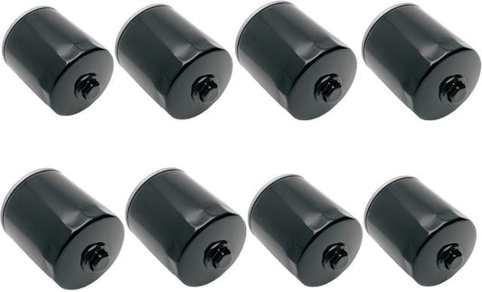 Drag Specialties 8 Pack Black Oil Filters with nut 2017-2023 Harley M8 Touring