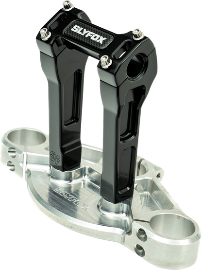 Slyfox 6" Black 1-1/8" Clamping Straight Handlebar Riser Kit for Harley Davidson