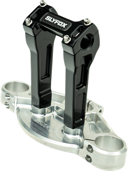 Slyfox 6" Black 1-1/8" Clamping Straight Handlebar Riser Kit for Harley Davidson