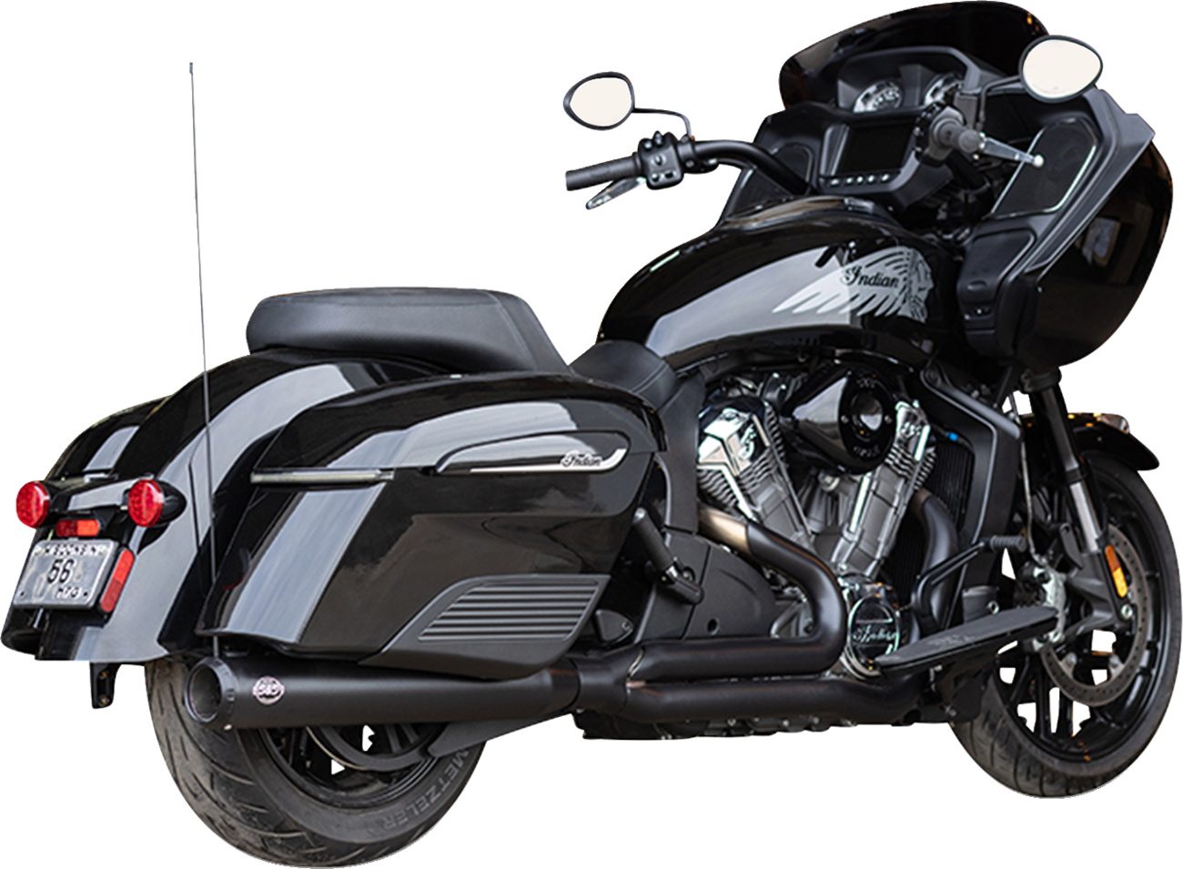 S&S Qualifier Black 2-1 Race Exhaust System fits 2020-2025 Indian Roadmaster