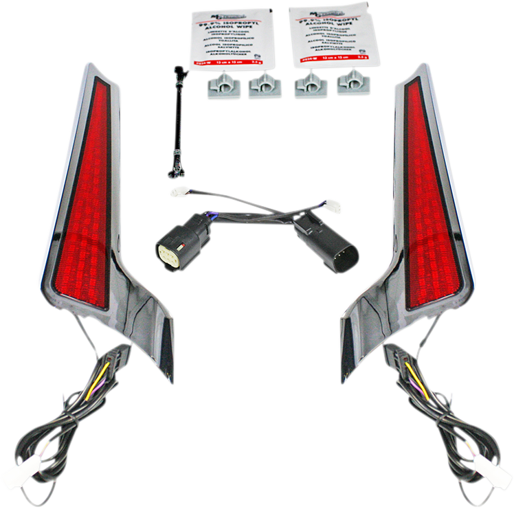 Custom Dynamics Chrome Red LED Fascia Panel Lights 2010-2013 Harley FLTRX FLHX