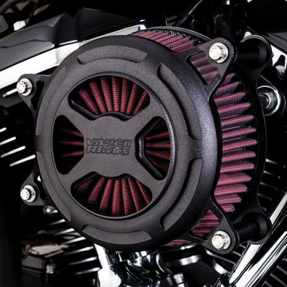 Vance & Hines Black Wrinkle VO2 X Air Filter Kit 1991-2022 Harley Sportster