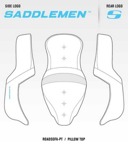 Saddlemen Road Sofa Extended Pillow Top Seat fits 2008-2024 Harley Touring FLHX