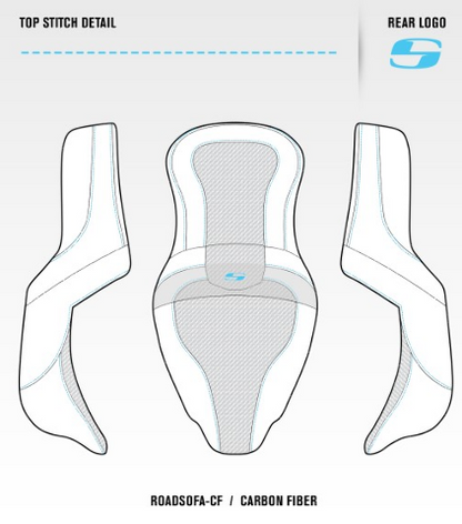 Saddlemen RoadSofa Carbon Fiber Seat W/ Backrest 1997-07 Harley FLHR FLHX FLHRC
