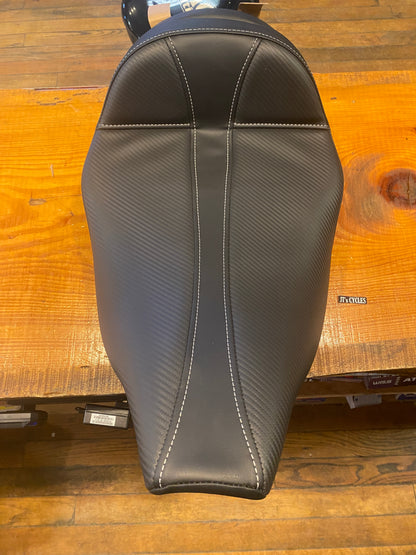 Saddlemen Dominator Gray Stitch Solo Seat fits 1997-07 Harley Road Electra Glide