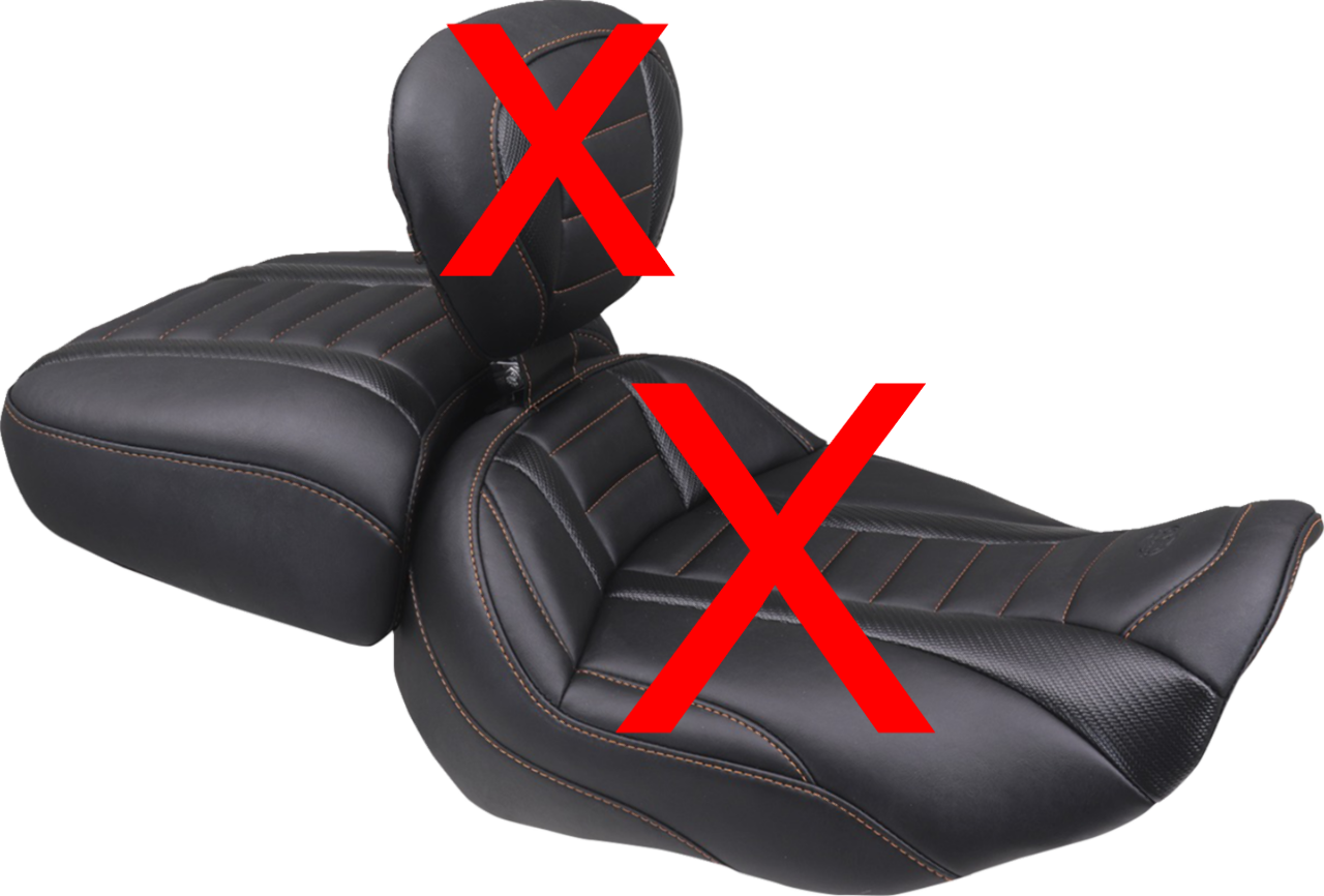 Mustang Orange Stitch Rear Passenger Pillion Seat for 2023-2025 Harley Touring