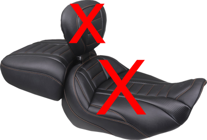 Mustang Orange Stitch Rear Passenger Pillion Seat for 2023-2025 Harley Touring