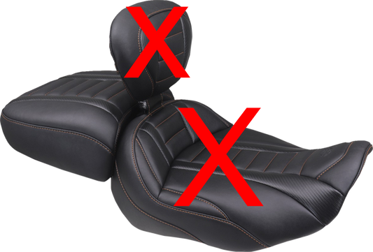 Mustang Orange Stitch Rear Passenger Pillion Seat for 2023-2025 Harley Touring