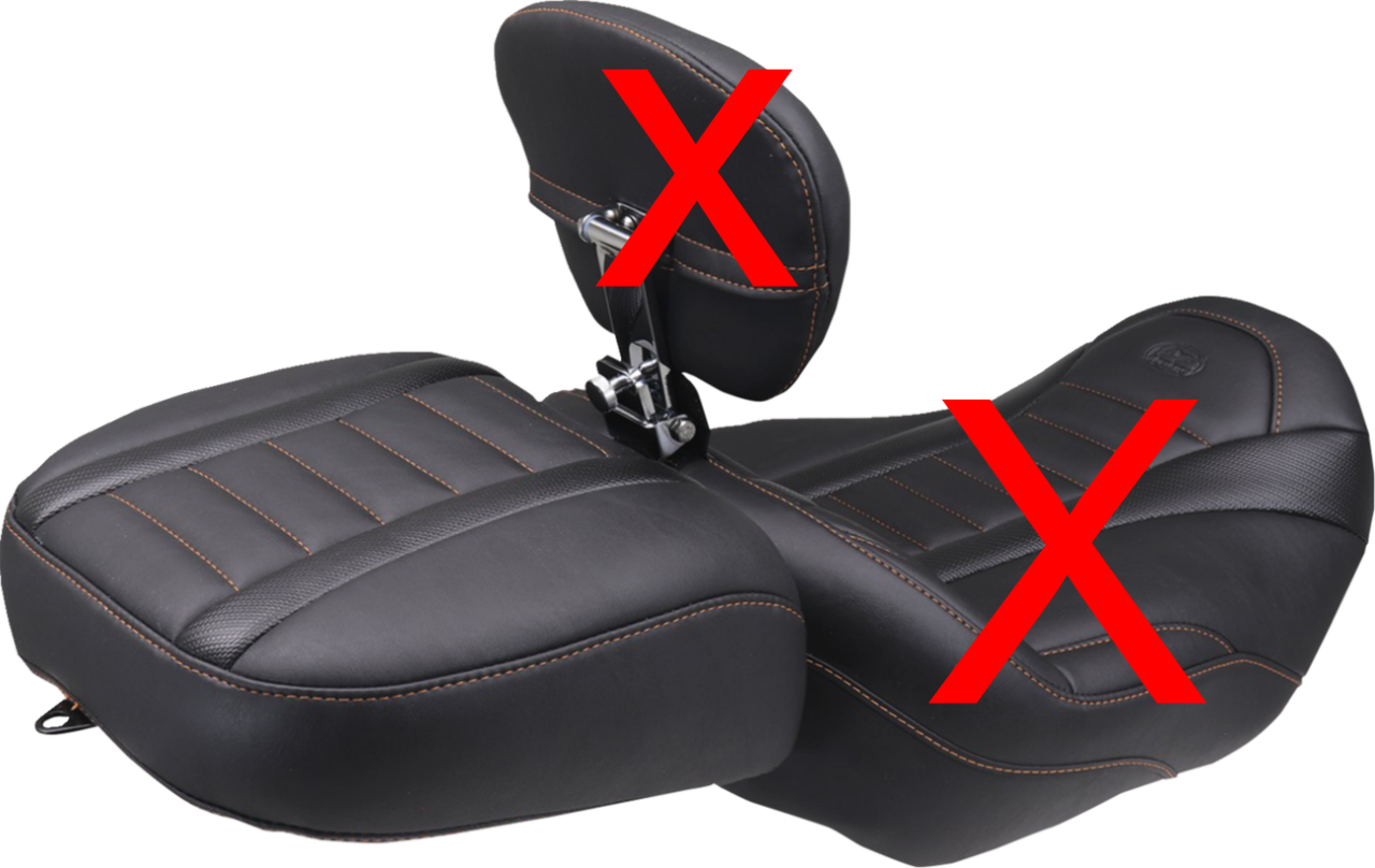 Mustang Orange Stitch Rear Passenger Pillion Seat for 2023-2025 Harley Touring
