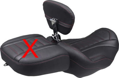 Mustang Deluxe Extended Red Stitch Solo Seat & Backrest for 23-25 Harley Touring