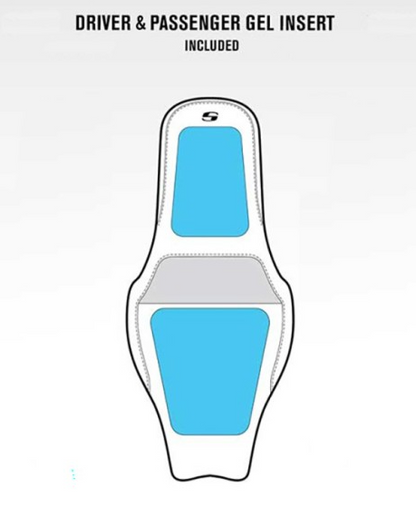 Saddlemen Roadsofa White Tri Extended Seat & Backrest for 2008-24 Harley Touring