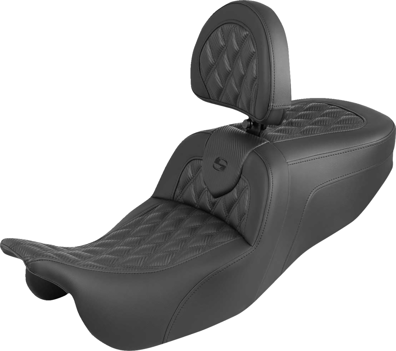 Saddlemen Roadsofa Carbon Lattice Seat & Backrest for 15-25 Harley Freewheeler