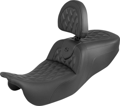 Saddlemen Roadsofa Carbon Lattice Seat & Backrest for 15-25 Harley Freewheeler
