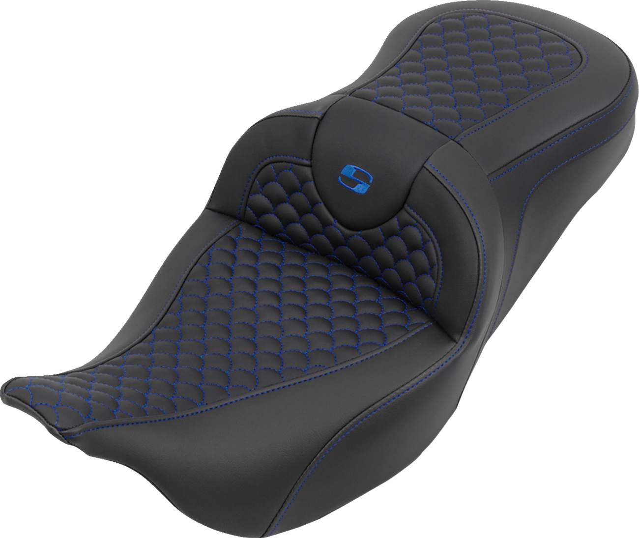 Saddlemen Roadsofa Blue Dragon Scale Stitching Seat 2008-2025 Harley Touring