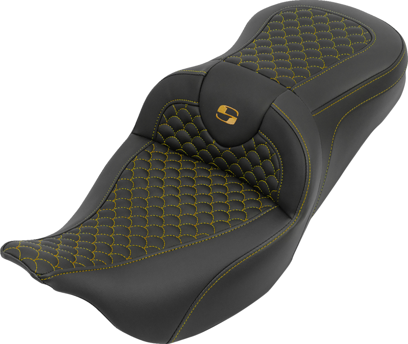 Saddlemen Roadsofa Gold Dragon Scale Stitching Seat 2008-2025 Harley Touring