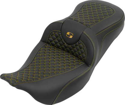 Saddlemen Roadsofa Gold Dragon Scale Stitching Seat 2008-2025 Harley Touring