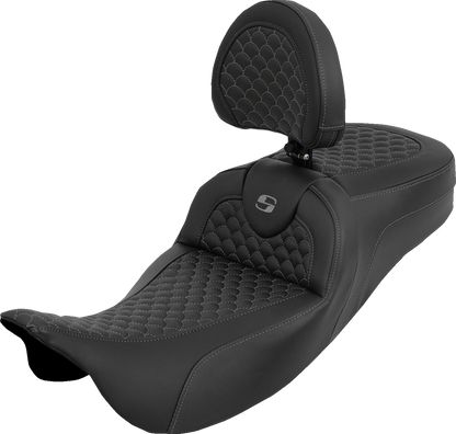 Saddlemen Roadsofa Gray Dragon Extended Seat & Backrest 2008-2025 Harley Touring