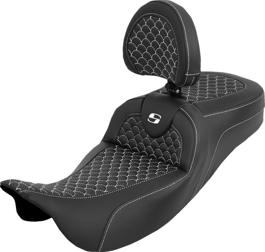 Saddlemen Roadsofa White Dragon Extended Seat & Backrest 2008-25 Harley Touring