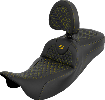 Saddlemen Roadsofa Gold Dragon Extended Seat & Backrest for 08-25 Harley Touring