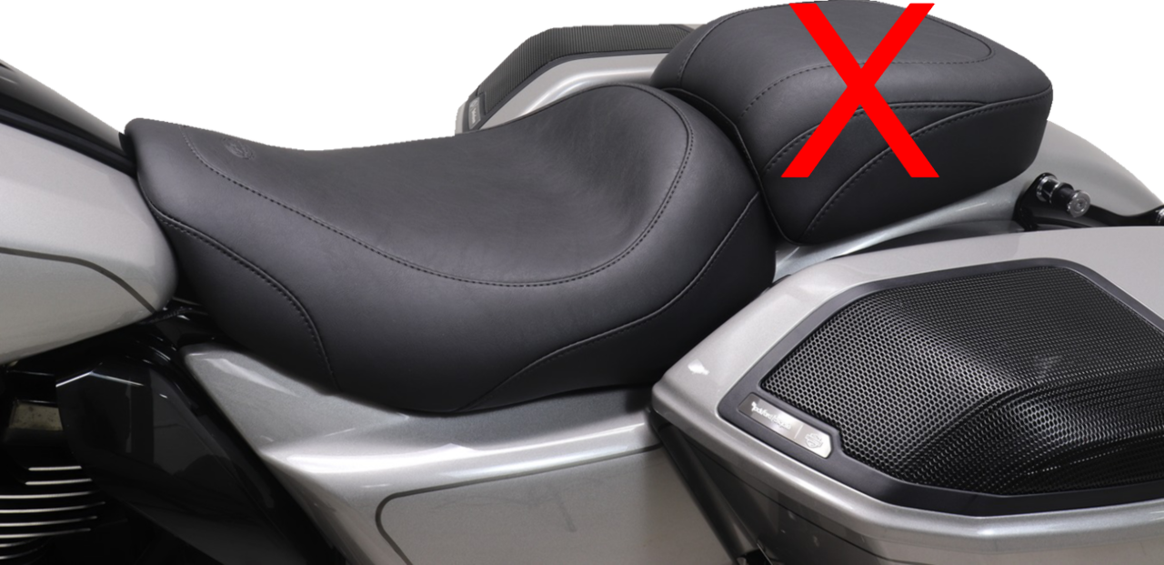 Mustang Wide Tripper Black Stitch Solo Seat for 2023-26 Harley Street Road Glide