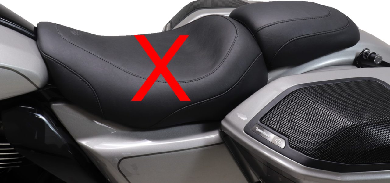 Mustang Black Passenger Pillion Seat Cowl for 2023-2026 Harley Road Street Glide